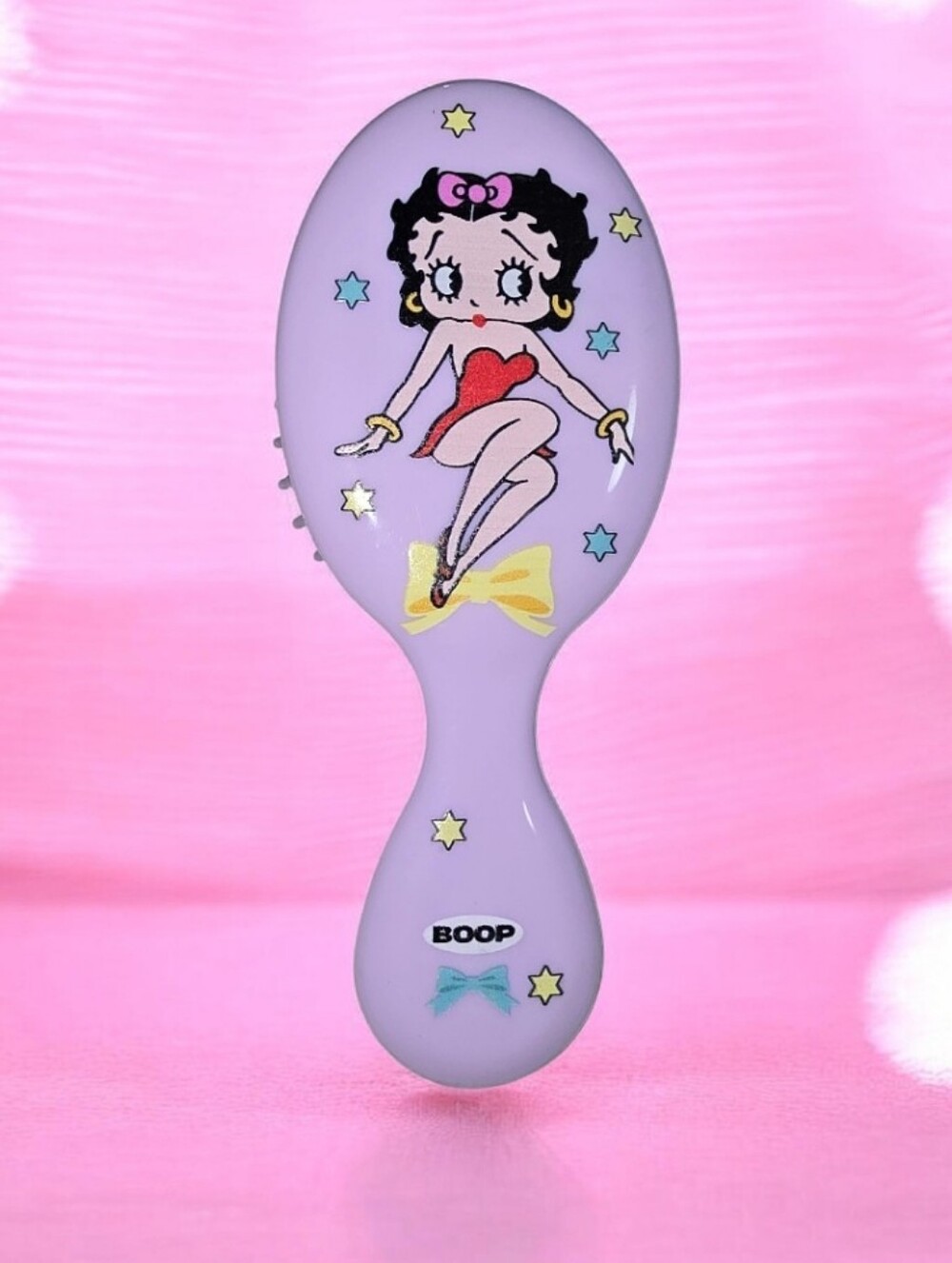 Betty Boop Purple Hair Brush with Red Outfit and Yellow Bow